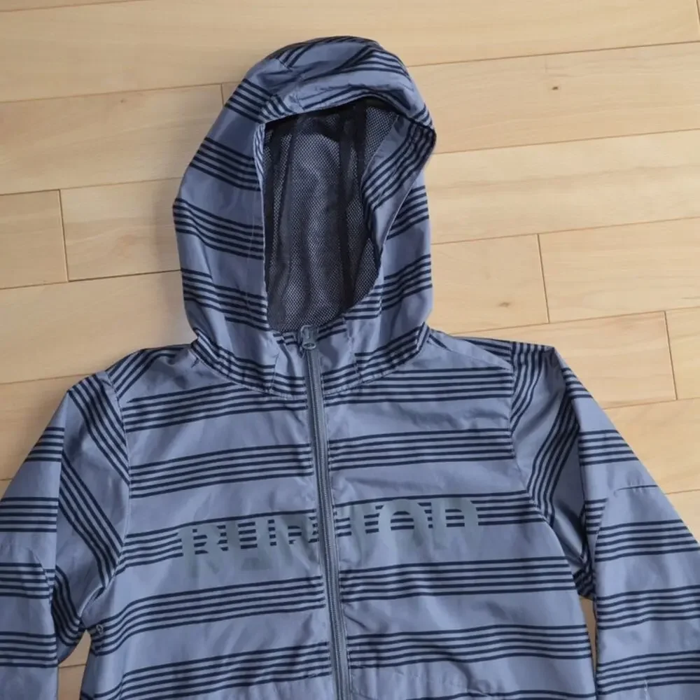 Burton Windbreaker Rain Jacket Striped Gray Size Medium Dryride